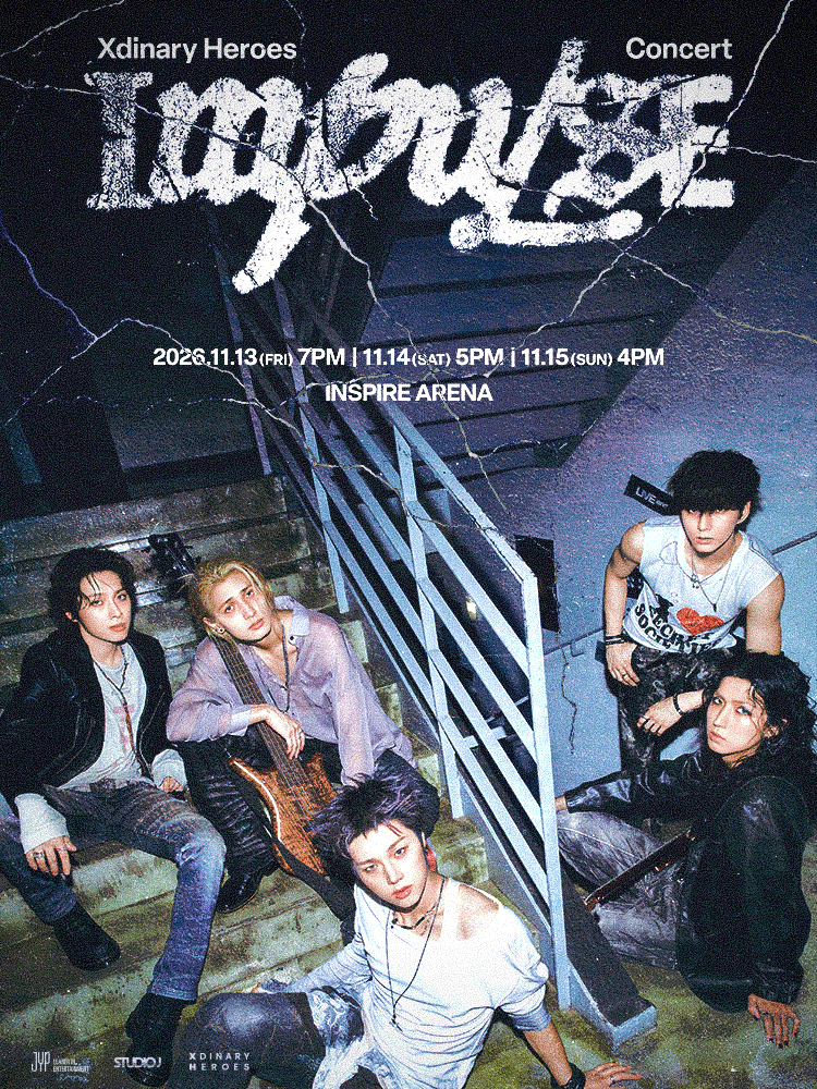 Xdinary Heroes Concert 〈IMPULSE〉 공식 포스터입니다.